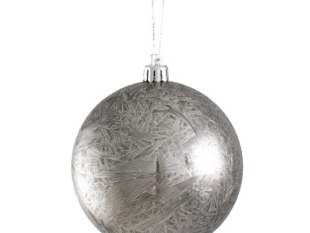 100MM Feather Smooth Ball Ornament: Grey Hot on Sale