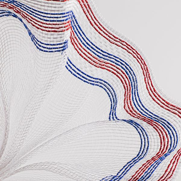 10  Border Stripe Mesh: White, Red, Blue Hot on Sale