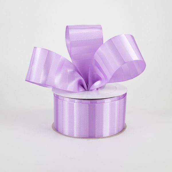 1.5  Satin Stripe Ribbon: Lavender (10 Yards) Cheap