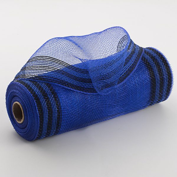 10  Border Stripe Mesh: Royal Blue & Black Cheap