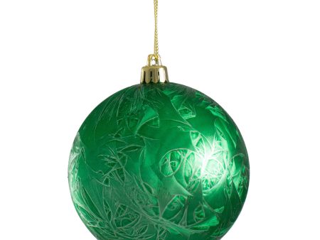 100MM Feather Smooth Ball Ornament: Green For Sale