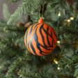 100MM Animal Print Ball Ornament: Orange & Navy Blue For Cheap