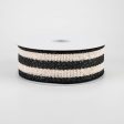 1.5  Ivory Striped Burlap Ribbon: Black (10 Yards) Online Sale