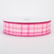 1.5  Spring Plaid Ribbon: Pink (50 Yards) For Sale