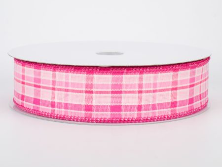 1.5  Spring Plaid Ribbon: Pink (50 Yards) For Sale