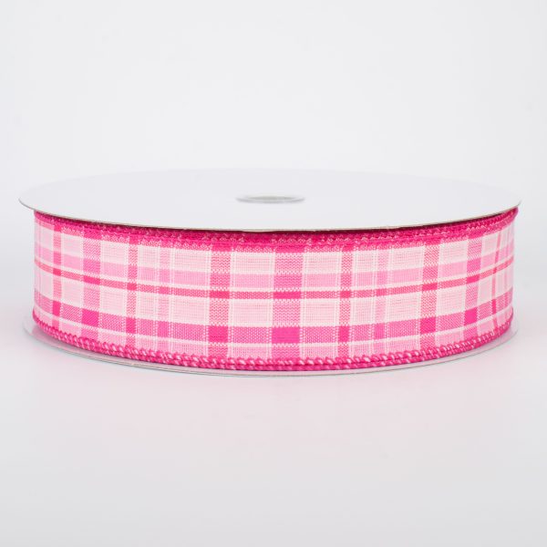 1.5  Spring Plaid Ribbon: Pink (50 Yards) For Sale