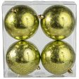 100MM Cracked Ice Ball Ornament: Apple Green (Box of 4) Discount