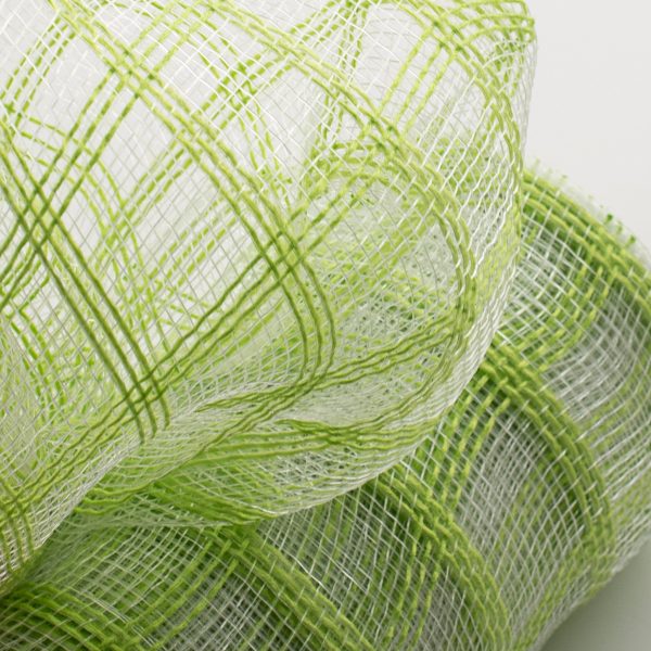 10  Poly Jute Deco Mesh: Fresh Green & Clear Check Cheap