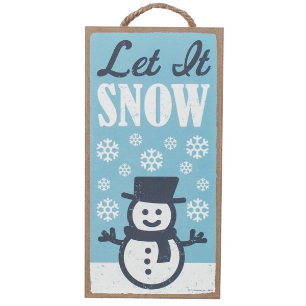 10  Wooden Sign: Let it Snow Discount