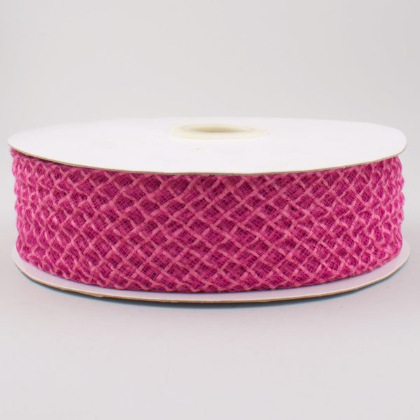 1.5  Jute Deco Flex Ribbon: Dark Pink (20 Yards) For Cheap