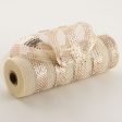 10  Burlap Deco Mesh: Cotton & Metallic Champagne Stripe Cheap