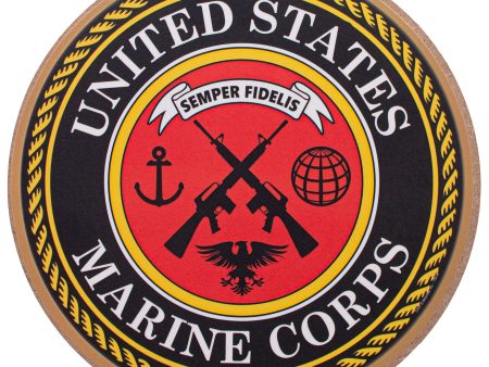 10  Round Wooden Sign: Marines For Cheap