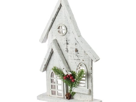 11  Wooden Winter House Decoration: White Cheap