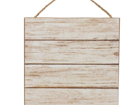 10  Square Wooden Sign: Blank Antique White Discount