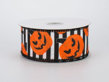 1.5  Jack-O-Lantern Ribbon: Striped (10 Yards) For Cheap