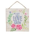 10  Square Wooden Sign: Let Love Grow on Sale