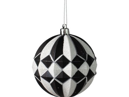 100MM Stripe Diamond Ornament: Black & White For Discount