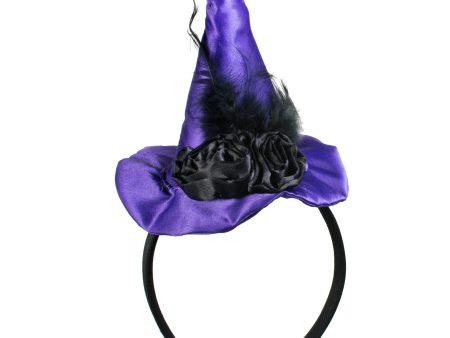 5  Mini Witch Hat Headband: Purple on Sale