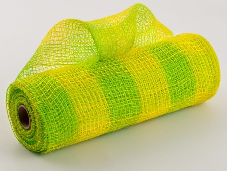 10  Fabric Mesh: Lime & Yellow Plaid Discount