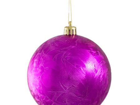 100MM Feather Smooth Ball Ornament: Fuchsia Discount