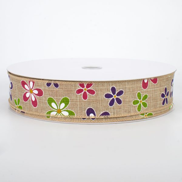 1.5  Multicolor Daisies Ribbon (50 Yards) Online Hot Sale