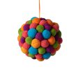 4.5  Holiday Multi-Color Fuzzy Ball Ornament For Sale