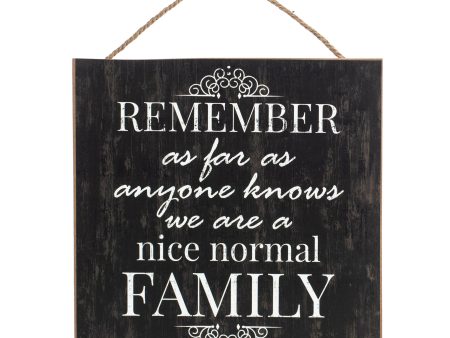 10  Square Wooden Sign: Normal Family Discount