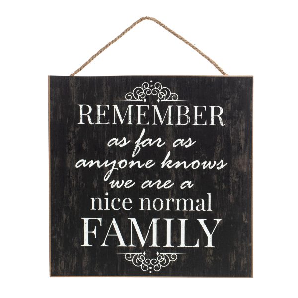 10  Square Wooden Sign: Normal Family Discount