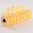 10  Poly Jute Deco Mesh: Yellow & Clear Check For Sale