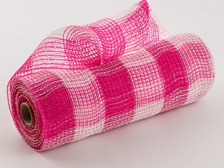 10  Fabric Mesh: Fuchsia & White Plaid Discount