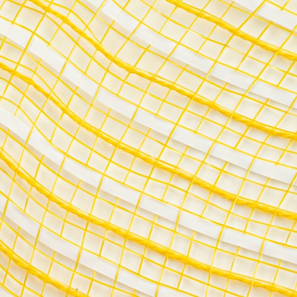 10  Fabric Stripe Mesh: Sunflower & White Online Sale