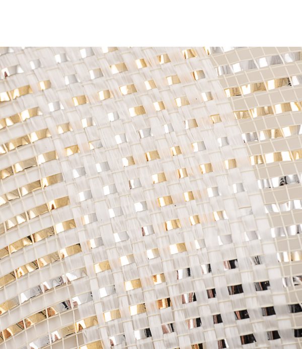 10  Poly Deco Mesh: Deluxe Wide Stripe Gold Silver White Online now