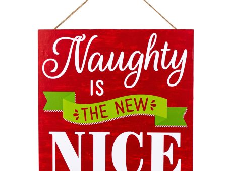 10  Square Wooden Sign: Naughty Is The New Nice Cheap