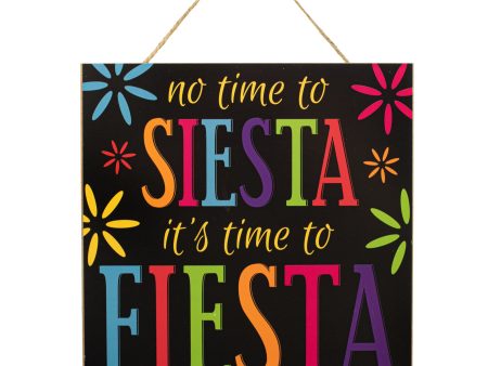 10  Square Wooden Sign: Siesta Fiesta For Cheap