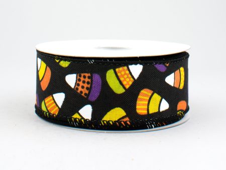 1.5  Whimsical Candy Corn Ribbon: Black (10 Yards) Online Hot Sale