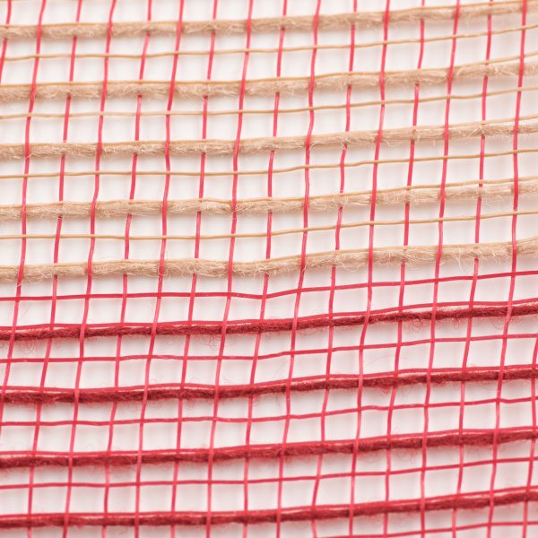 10  Wide Stripe Fabric Mesh: Red & Natural Cheap