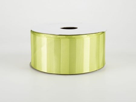 1.5  Satin Stripe Ribbon: Apple Green (10 Yards) Sale