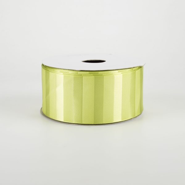 1.5  Satin Stripe Ribbon: Apple Green (10 Yards) Sale