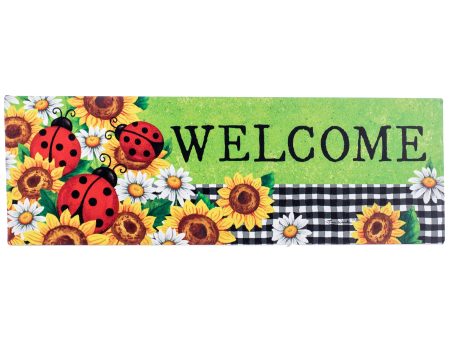 Waterproof Ladybug Welcome Sign (5  x 15 ) Discount