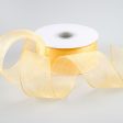 1.5  Sheer Wired Ribbon: Gold (25 Yards) For Cheap