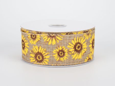 1.5  Sunflower Ribbon: Natural (10 Yards) Fashion