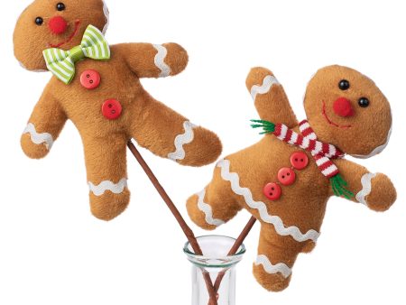 12  Gingerbread Cookie Picks (Set of 2) Online now