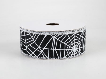 1.5  Spider Web Satin Ribbon: Black (10 Yards) For Cheap