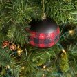 100MM Buffalo Plaid Ball Ornament: Black Online