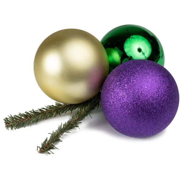 100MM Ball Cluster On Wire Tinsel Tie: Mardi Gras Hot on Sale