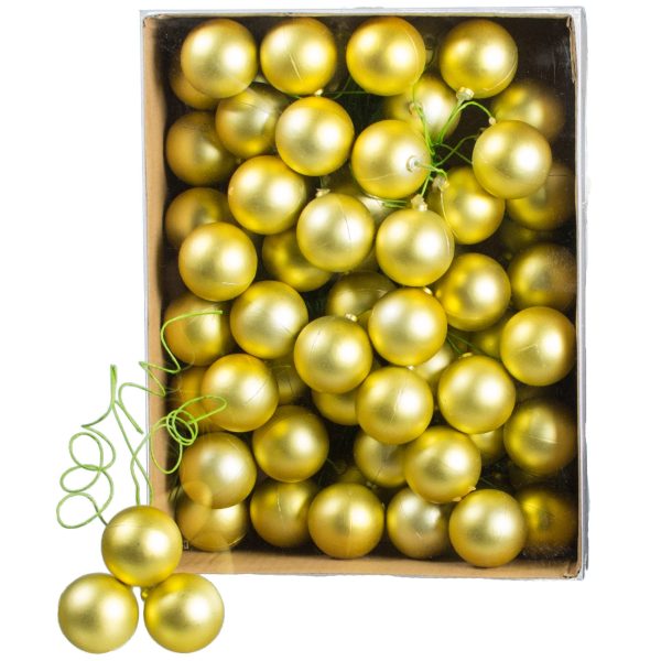 30MM Matte Ball Ornament On Wire: Gold (72) Supply