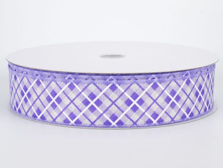 1.5  Argyle Plaid Ribbon: Lavender (50 Yards) Online