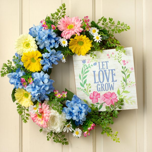 10  Square Wooden Sign: Let Love Grow on Sale