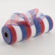 10  Small Stripe Fabric Mesh: Red, White, Blue For Discount