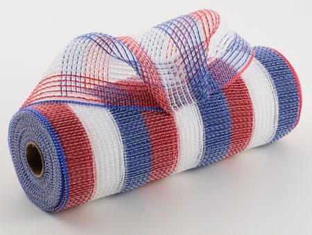 10  Small Stripe Fabric Mesh: Red, White, Blue For Discount